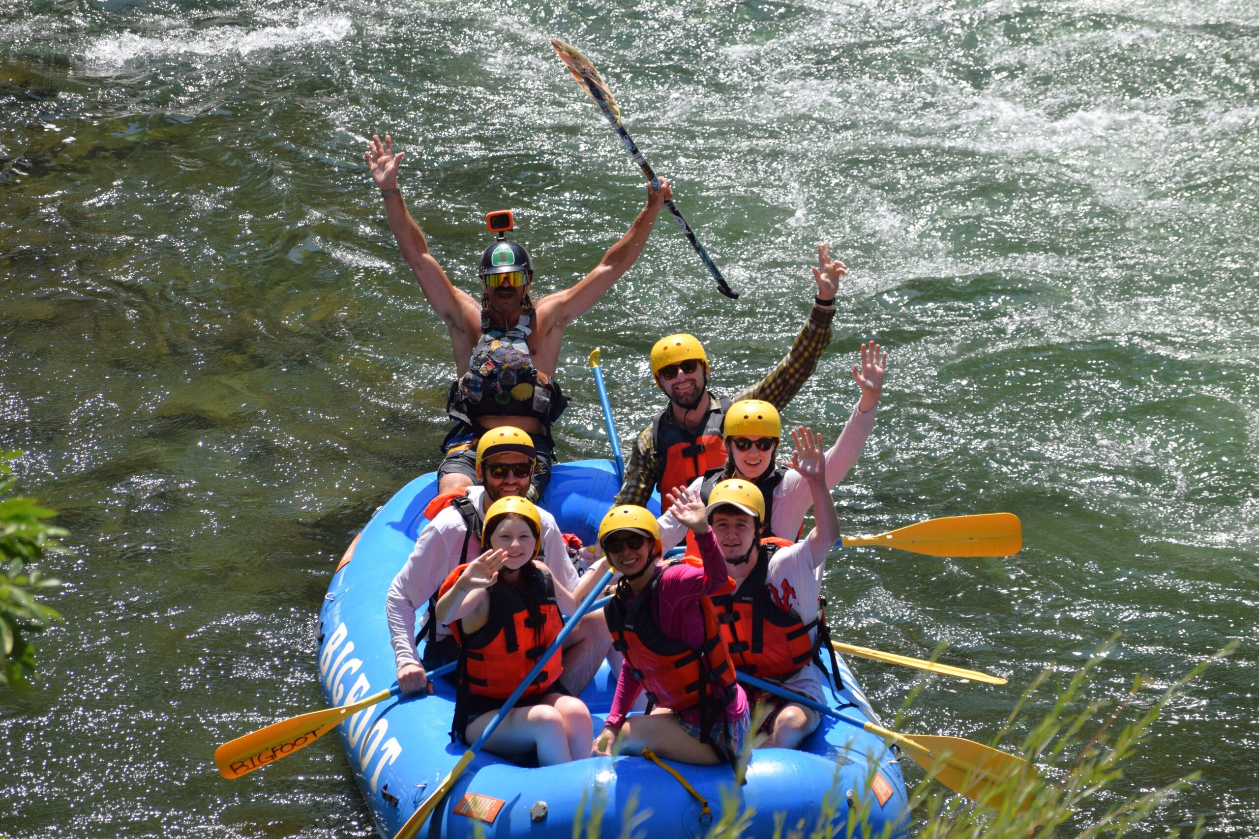 Taking picture on calm waters rafting | Captured Moments | Bigfoot Rafting | Premier White Water Rafting Northern California