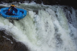 rafting down a waterfall